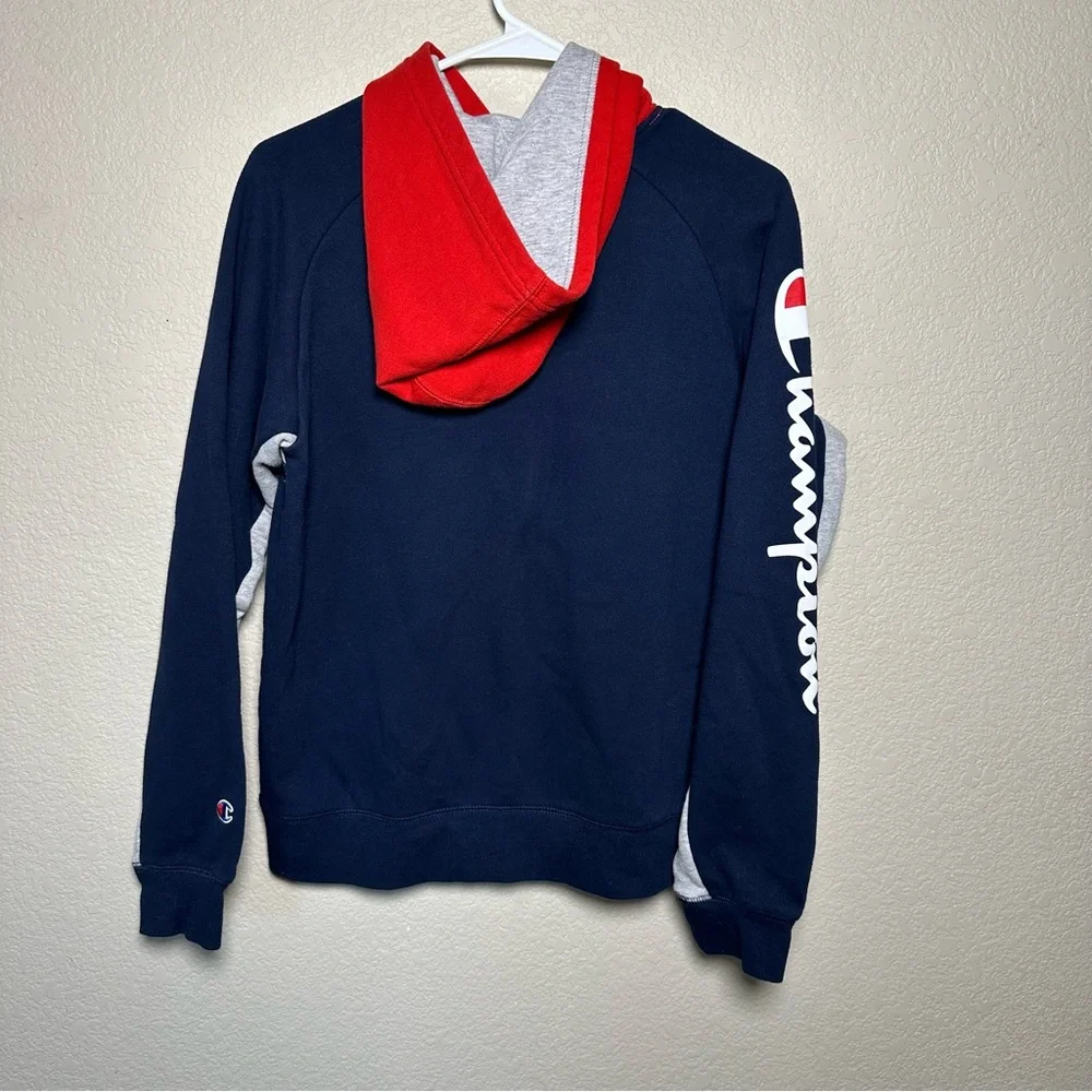 Champion Colorblock Hoodie Boy XL Red‎ Gray Navy Authentic Athleticwear Pullover